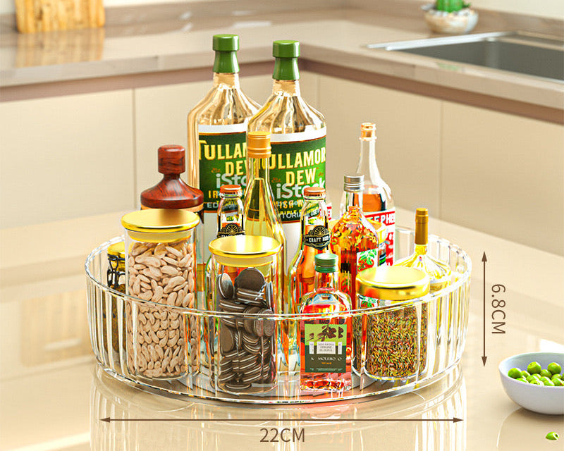 Transparent 360° Rotating Organizer Tray