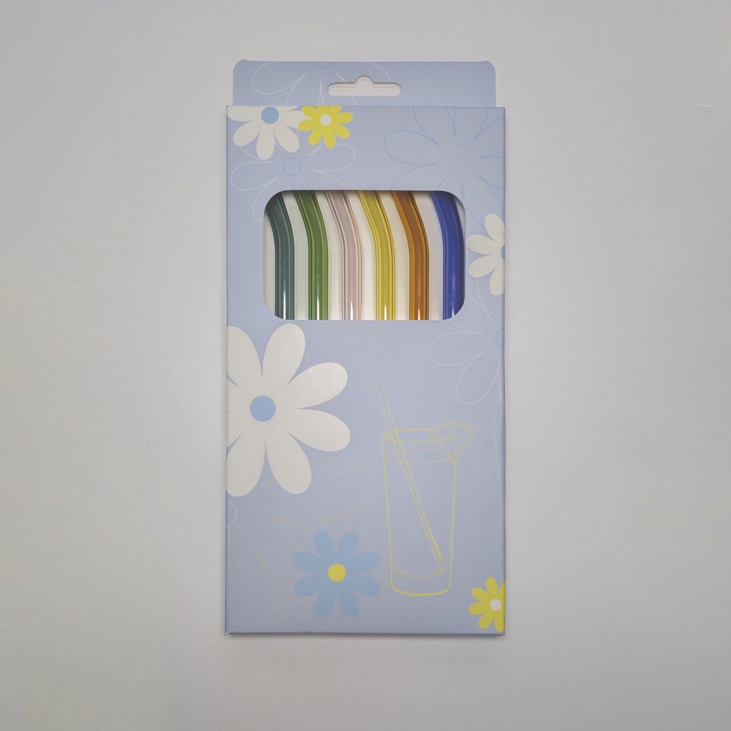 High Borosilicate Glass Straw Set of 6 with Cleaning Brush