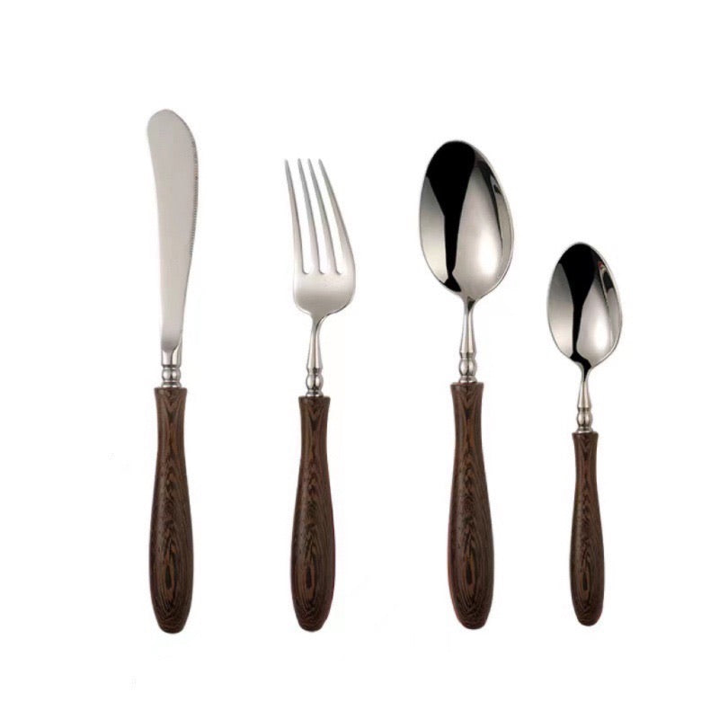 Luxury 304 Stainless Steel & Wenge Wood Cutlery