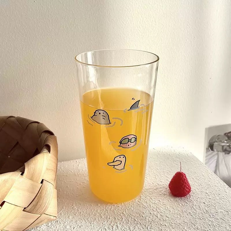 Swimming Party Large-capacity Borosilicate Glass Cup