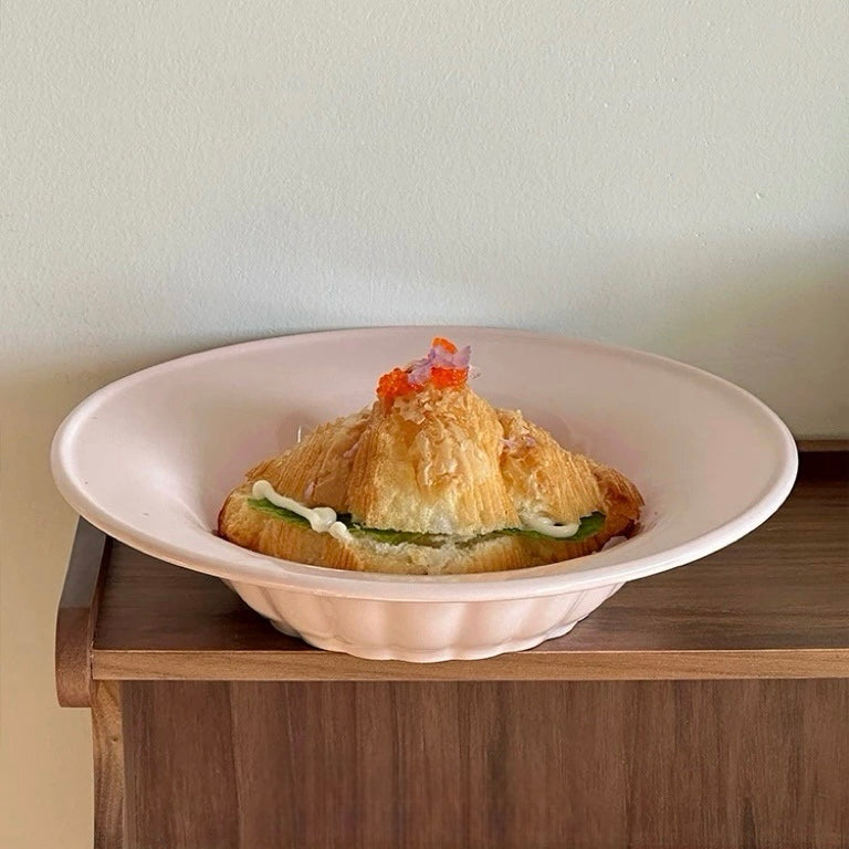 Nordic Cream Pink Ceramic Hat Plate