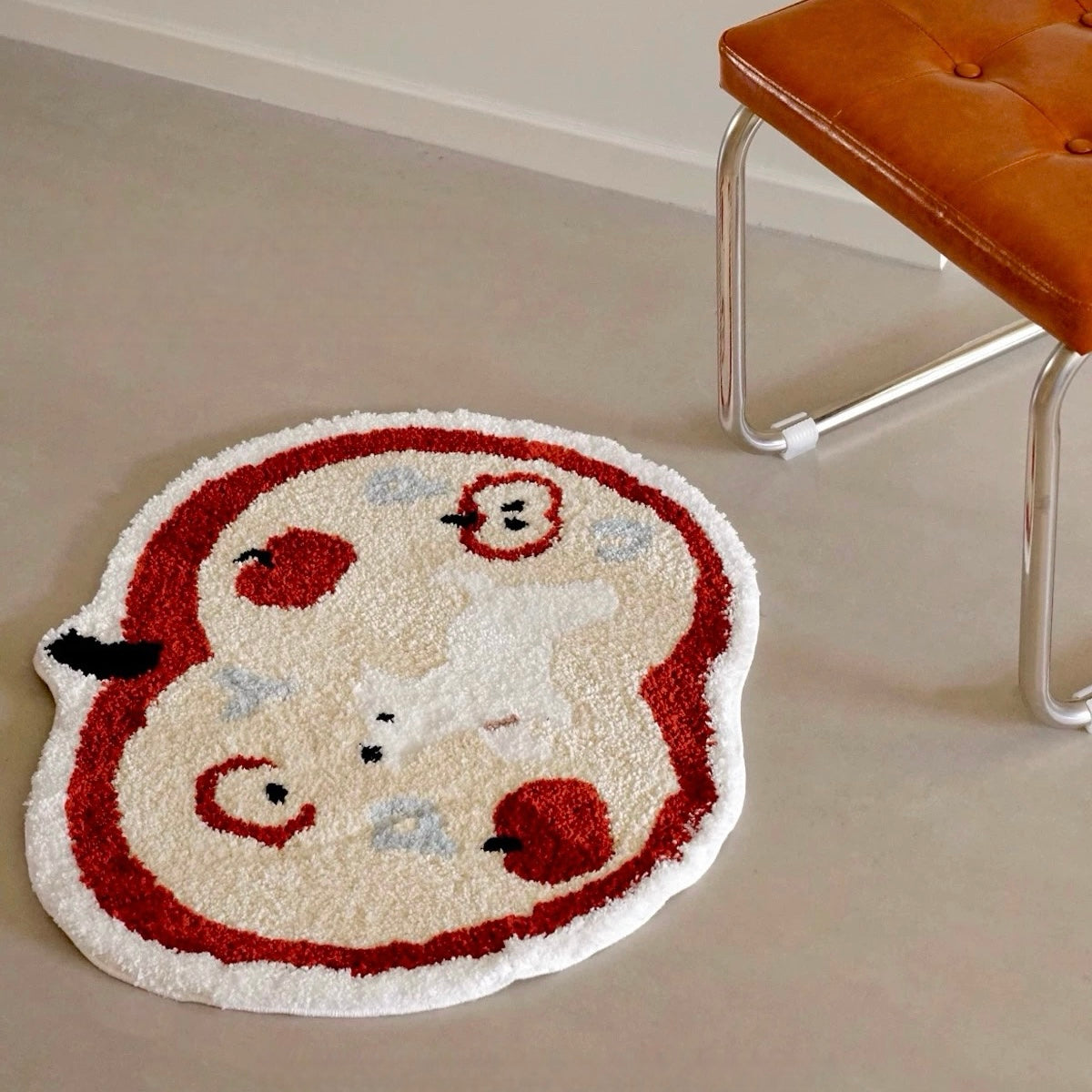 Cute Apple Puppy Tufted Rug (Large Size)