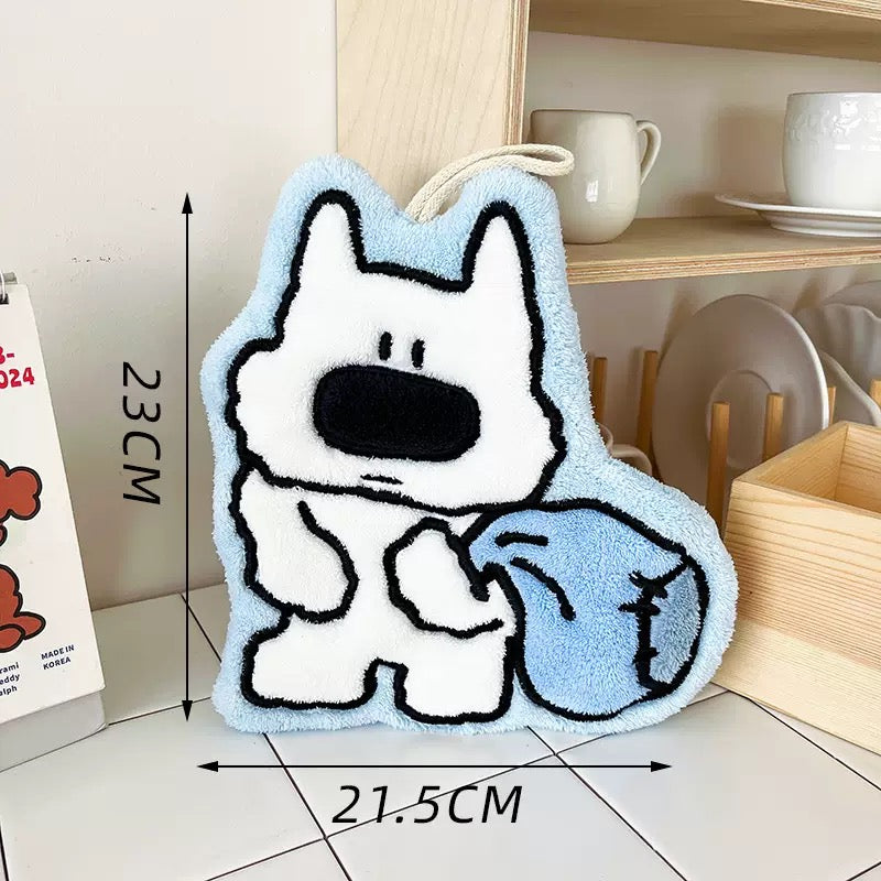 Korean-Style Cute Dog Hand Towel