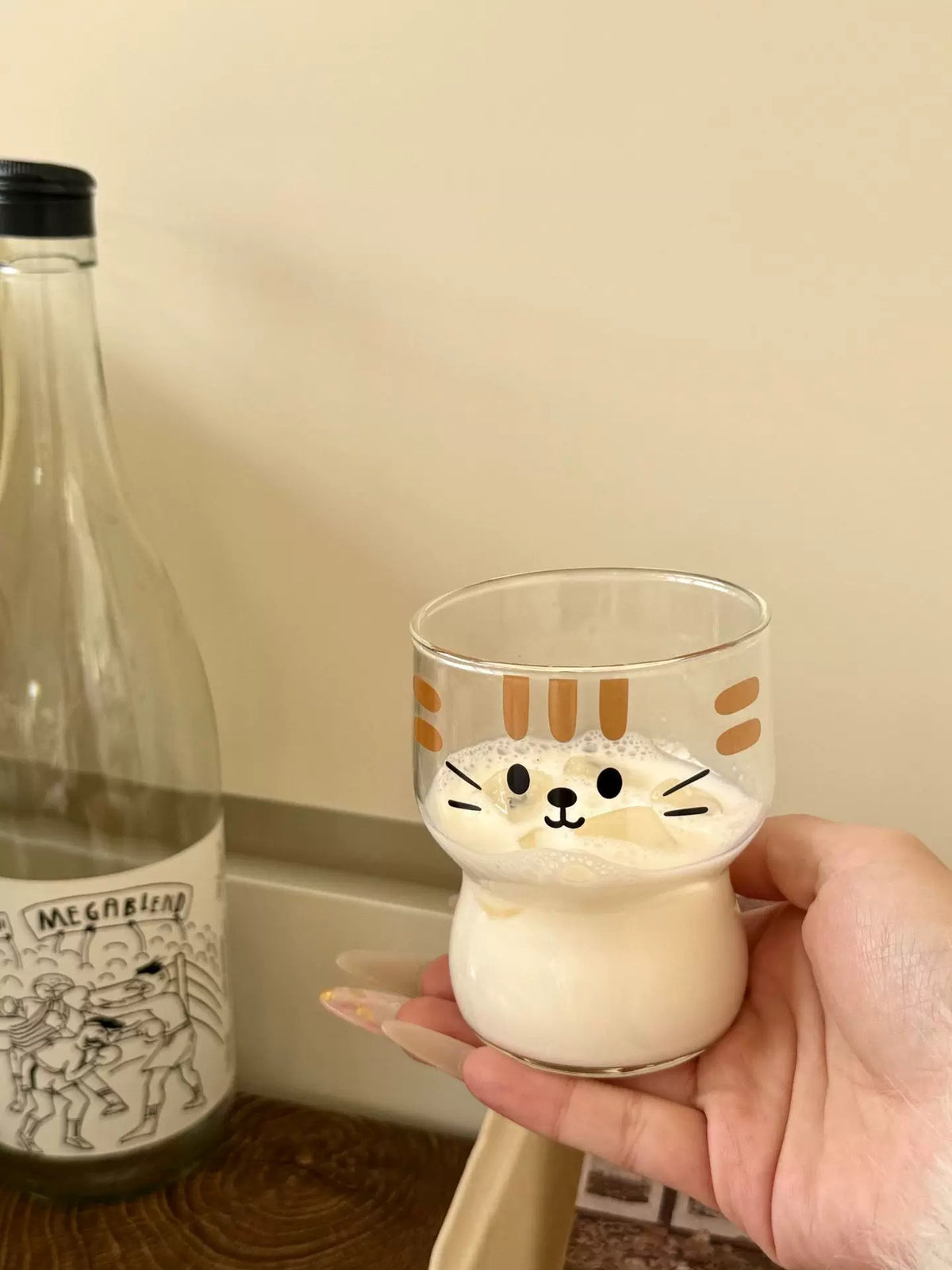 Cute Cartoon Cat Glass Cup