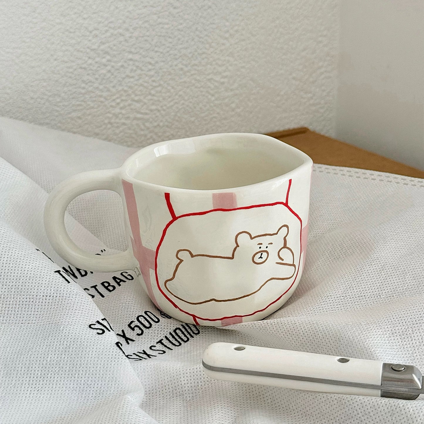 Korean Style Cute Bear Handcrafted Mug