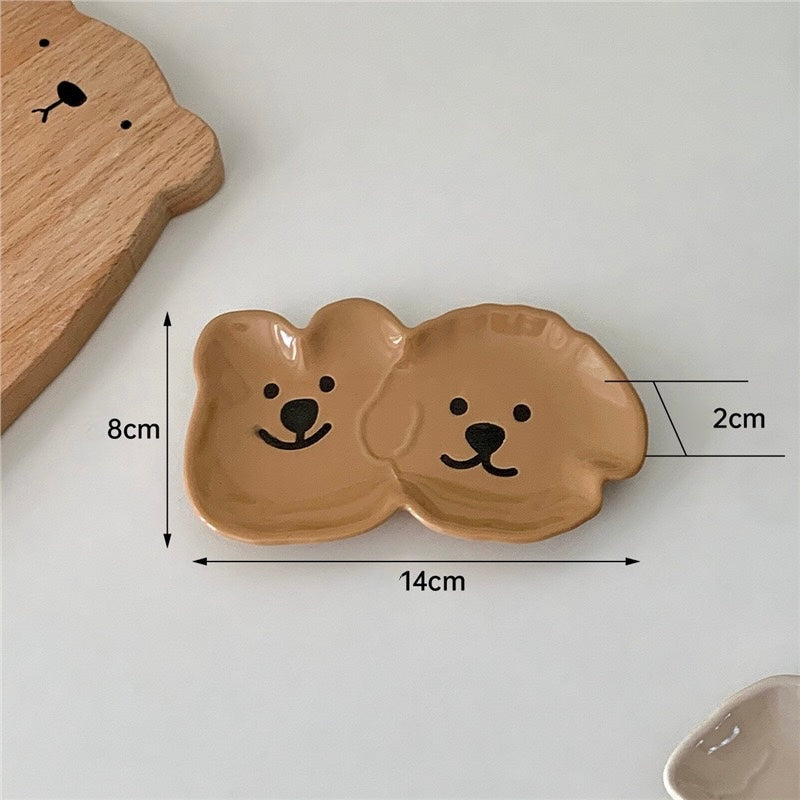 Cartoon Bear and Dog Shaped Sauce Dish