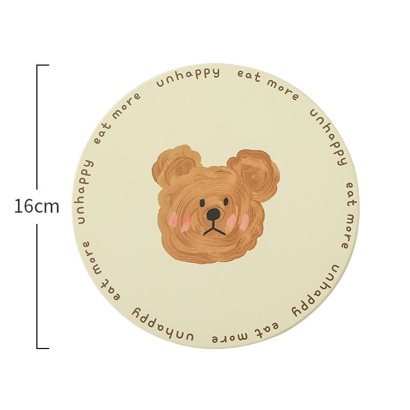 NoEmo Unhappy Bear Ceramic Coaster