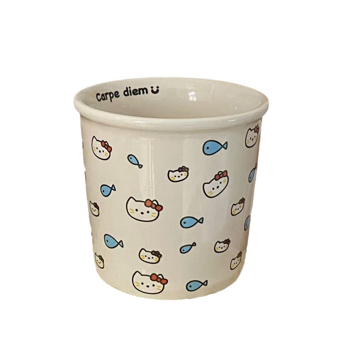 Mug en céramique chat et poisson (avec boîte cadeau)