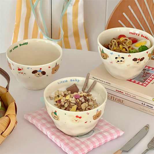 Cream-Colored Handcrafted Ceramic Bowl