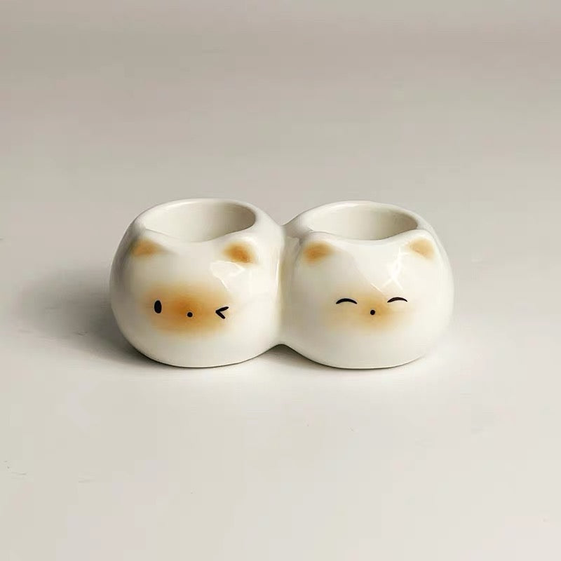 Cute Siamese Cat Ceramic Toothbrush Holder