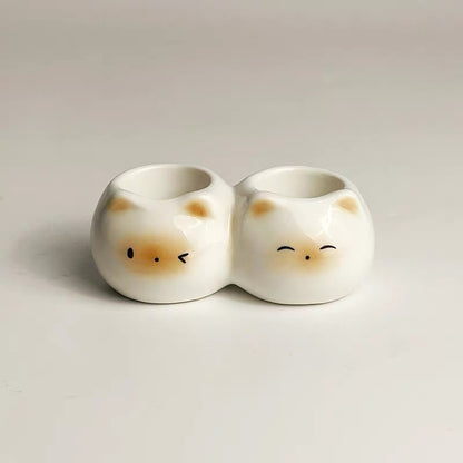 Cute Siamese Cat Ceramic Toothbrush Holder