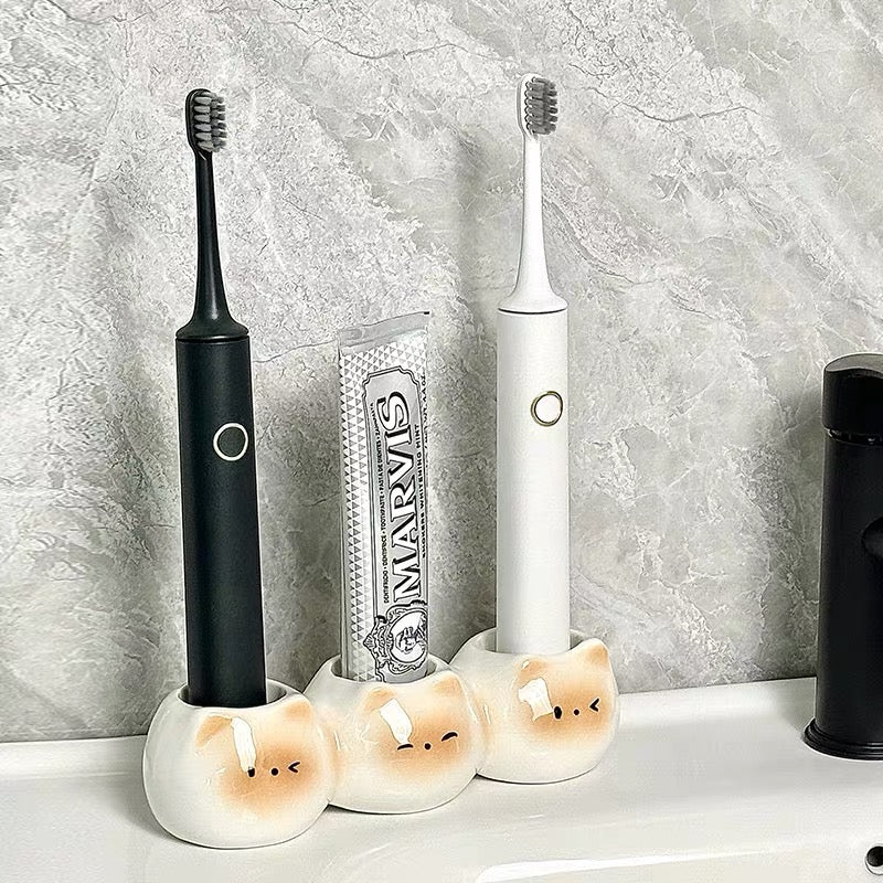 Cute Siamese Cat Ceramic Toothbrush Holder