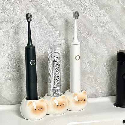 Cute Siamese Cat Ceramic Toothbrush Holder