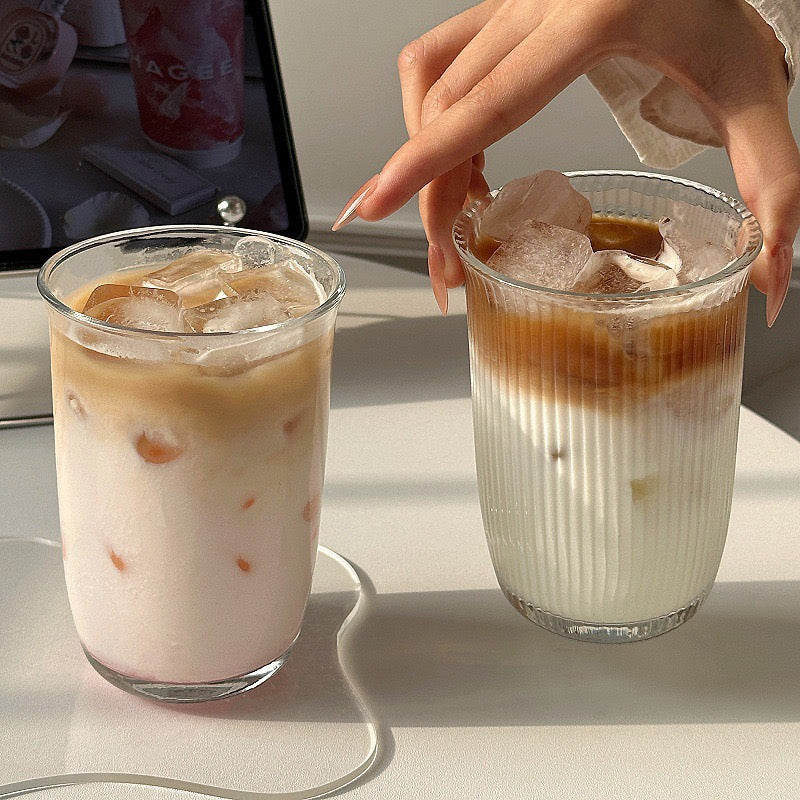 Rolled Rim Clear Glass Cup