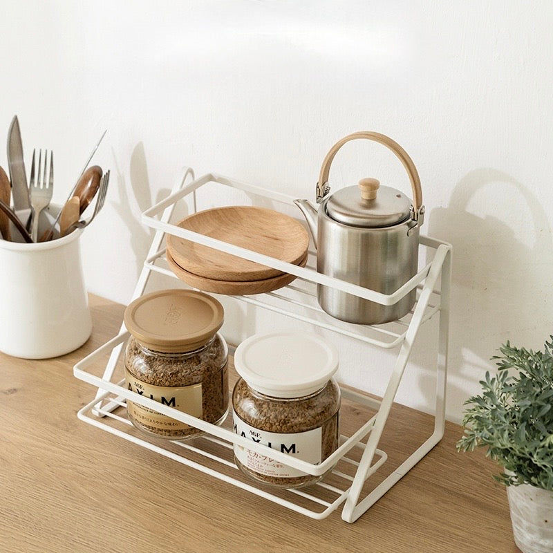 Two-Tier Iron Spice Rack — Kitchen & Bathroom Storage
