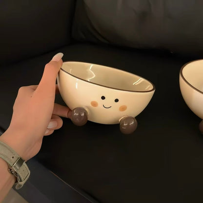 Cute Blushing Smiley Ceramic Bowl