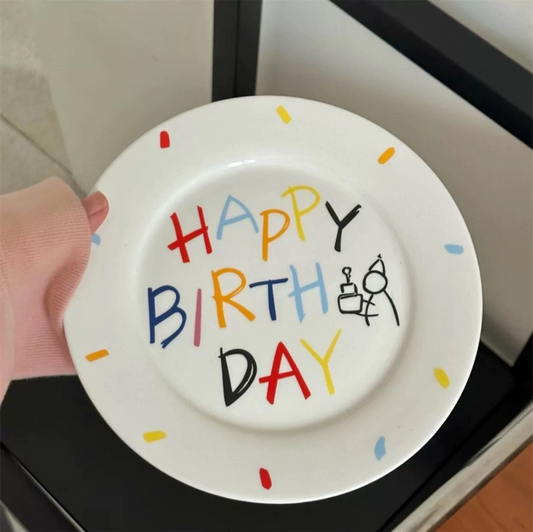 “Happy Birthday” Theme Ceramic Plate with Gift Packaging
