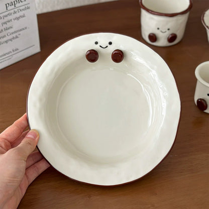 Smiley Bean Ceramic Deep Plate
