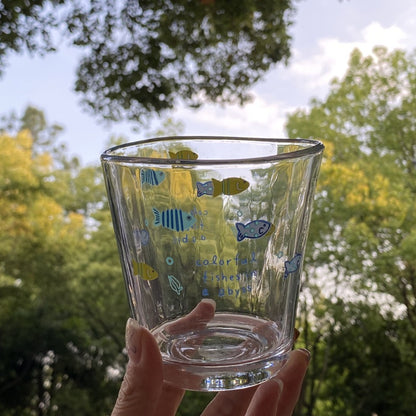 Japanese Retro Colorful Fish Glass Cup