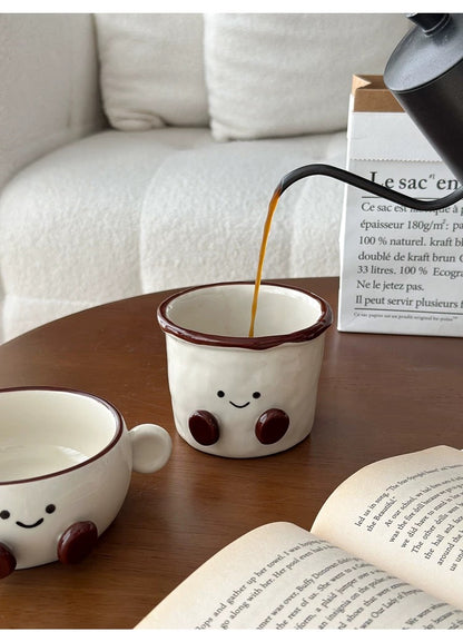 Smiley Bean Ceramic Coffee Cup