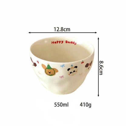 Cream-Colored Handcrafted Ceramic Bowl