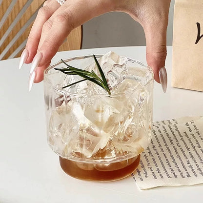 Retro Ribbed Heat-Resistant Glass Cup