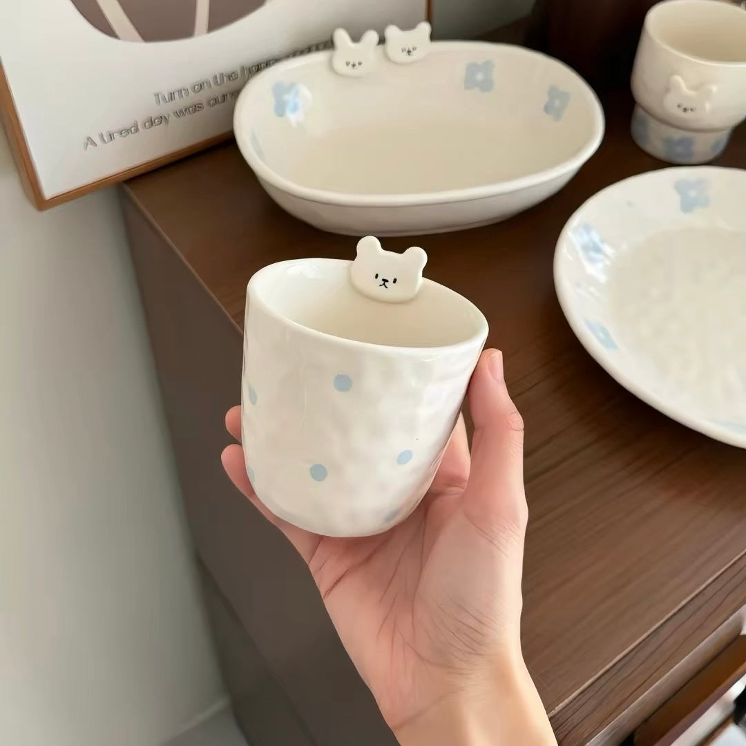 Cute Bear Embossed Ceramic Mug