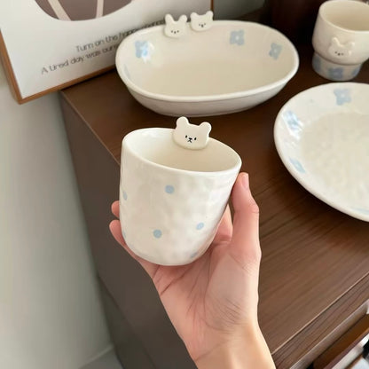 Cute Bear Embossed Ceramic Mug