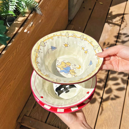 Cute Schnauzer Ceramic Large Bowl
