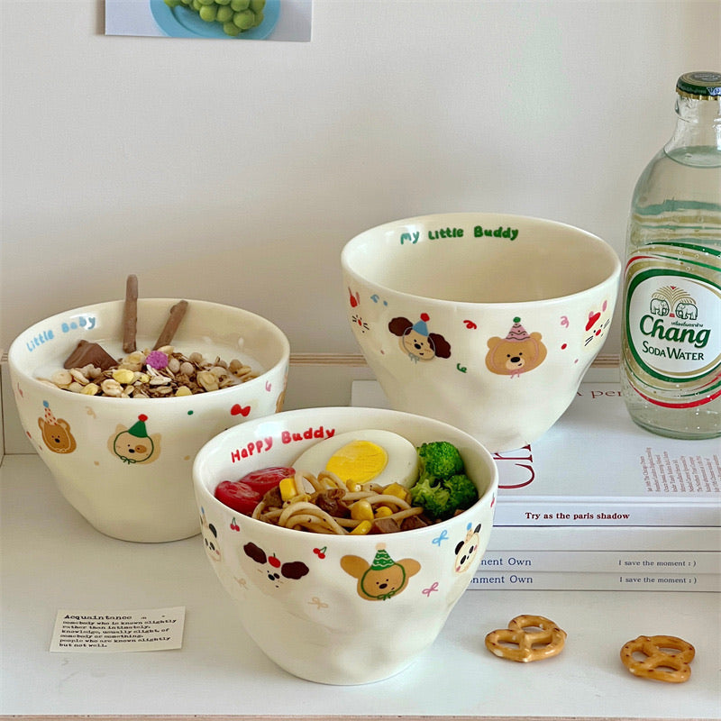 Cream-Colored Handcrafted Ceramic Bowl