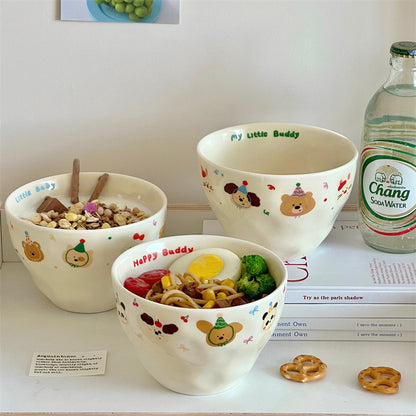 Cream-Colored Handcrafted Ceramic Bowl