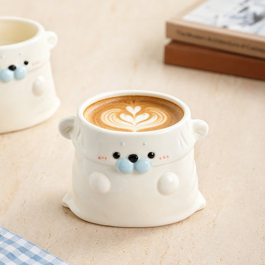 Cute White Seal Multi-Purpose Ceramic Cup
