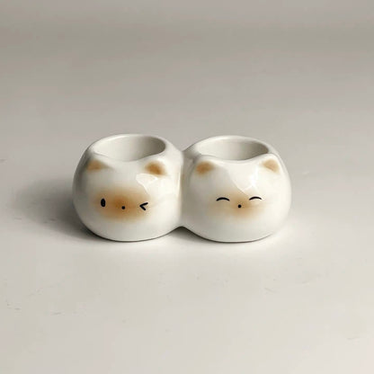 Cute Siamese Cat Ceramic Toothbrush Holder