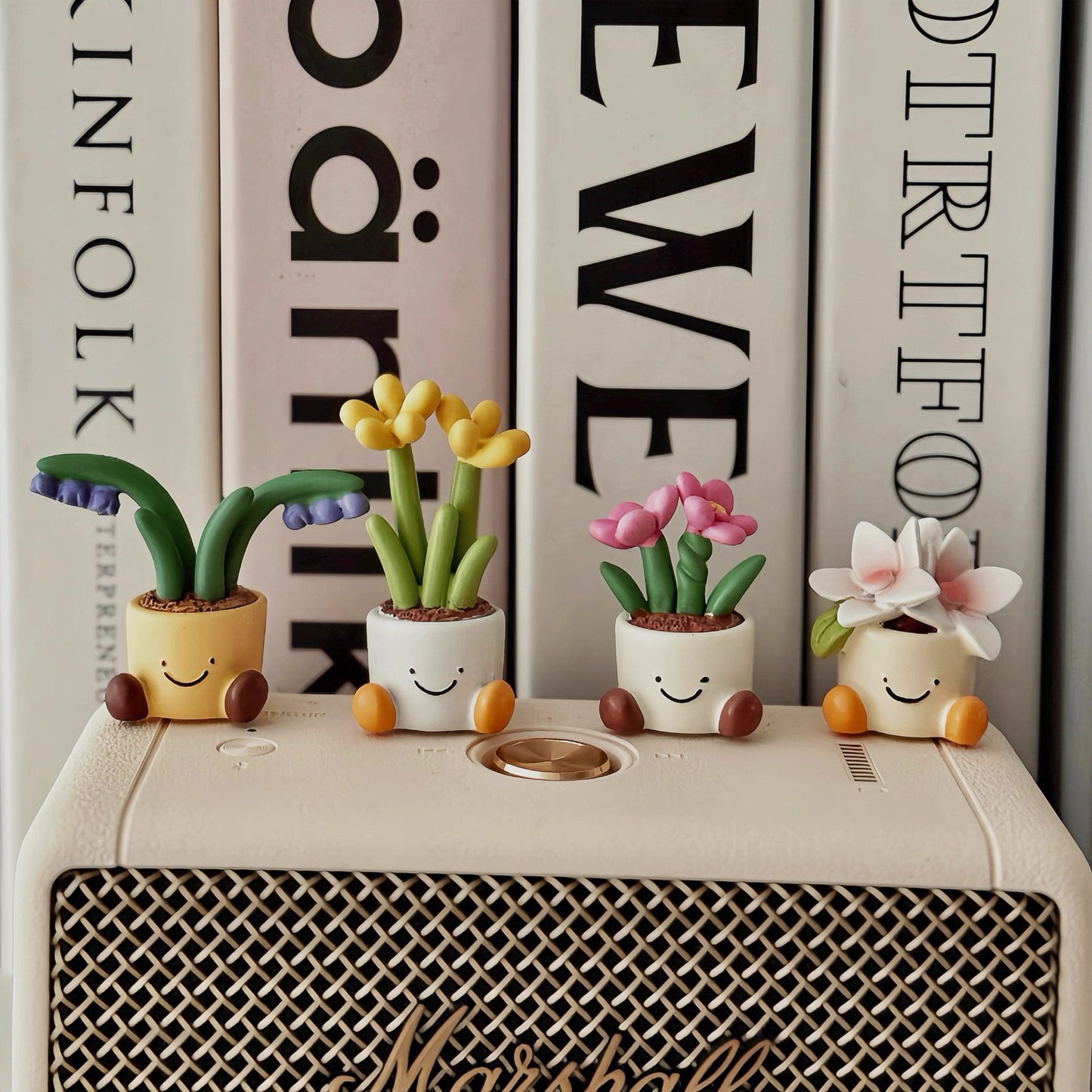 Cute Smiley Flower Pot Fridge Magnet