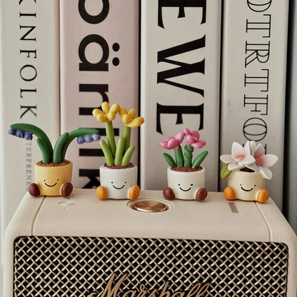 Cute Smiley Flower Pot Fridge Magnet