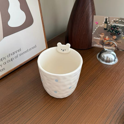 Cute Bear Embossed Ceramic Mug