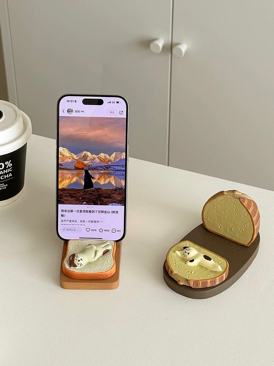 Toast Cat and Puff Cat Phone Stand