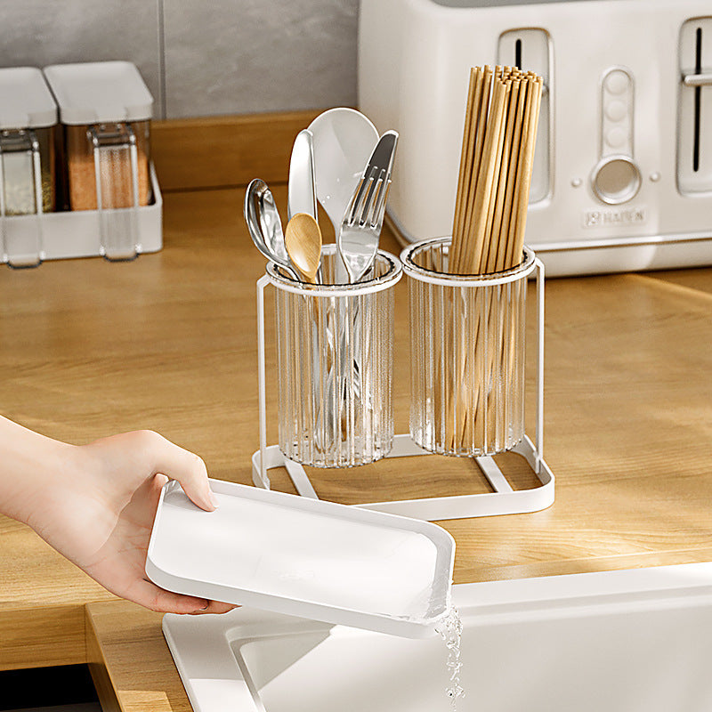 Dual Cup Utensil Draining Rack