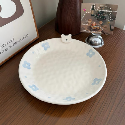 Cute Bear Embossed Ceramic Plate