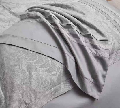 California Grey 100% Egyptian Cotton 100s Jacquard 4-Piece Bedding Set