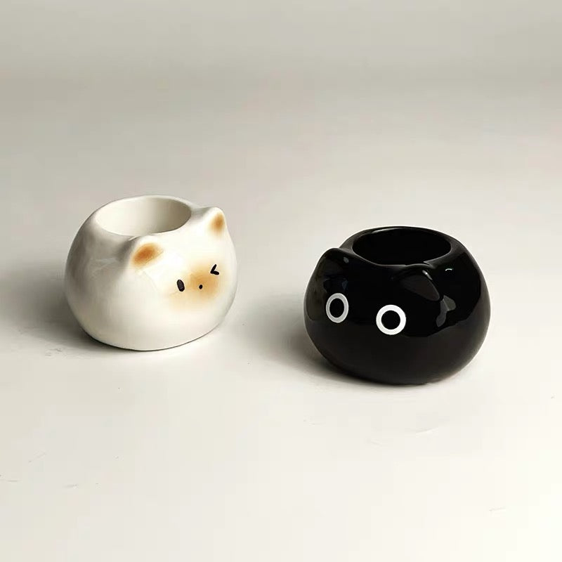 Cute Siamese Cat Ceramic Toothbrush Holder