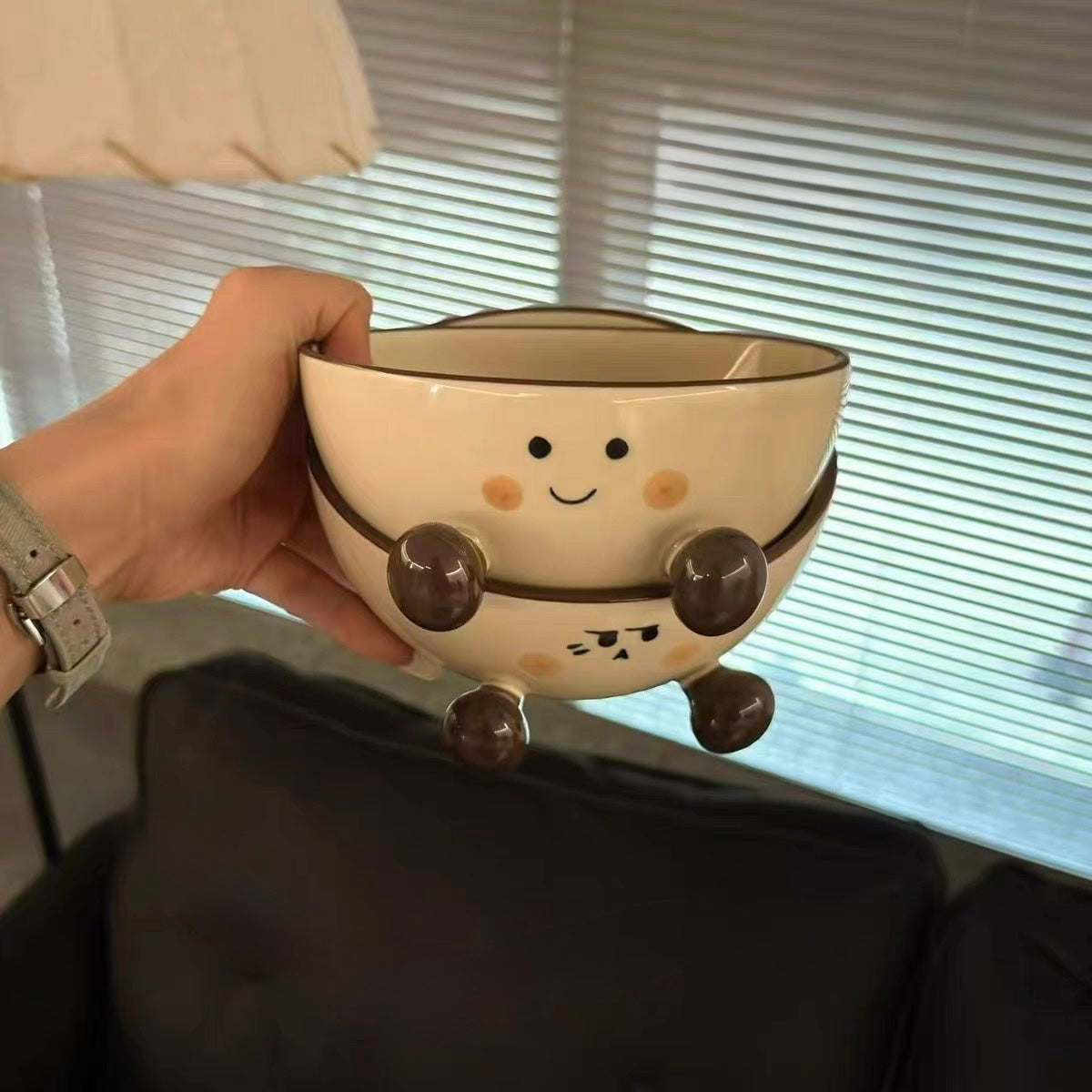 Cute Blushing Smiley Ceramic Bowl