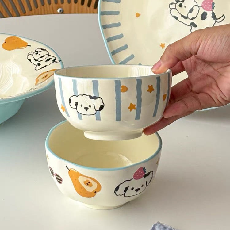 Cute Dalmatian Ceramic Rice Bowl