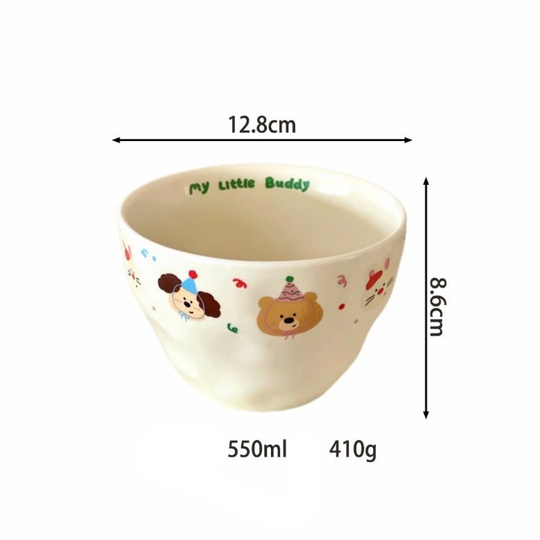 Cream-Colored Handcrafted Ceramic Bowl