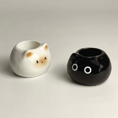 Cute Siamese Cat Ceramic Toothbrush Holder