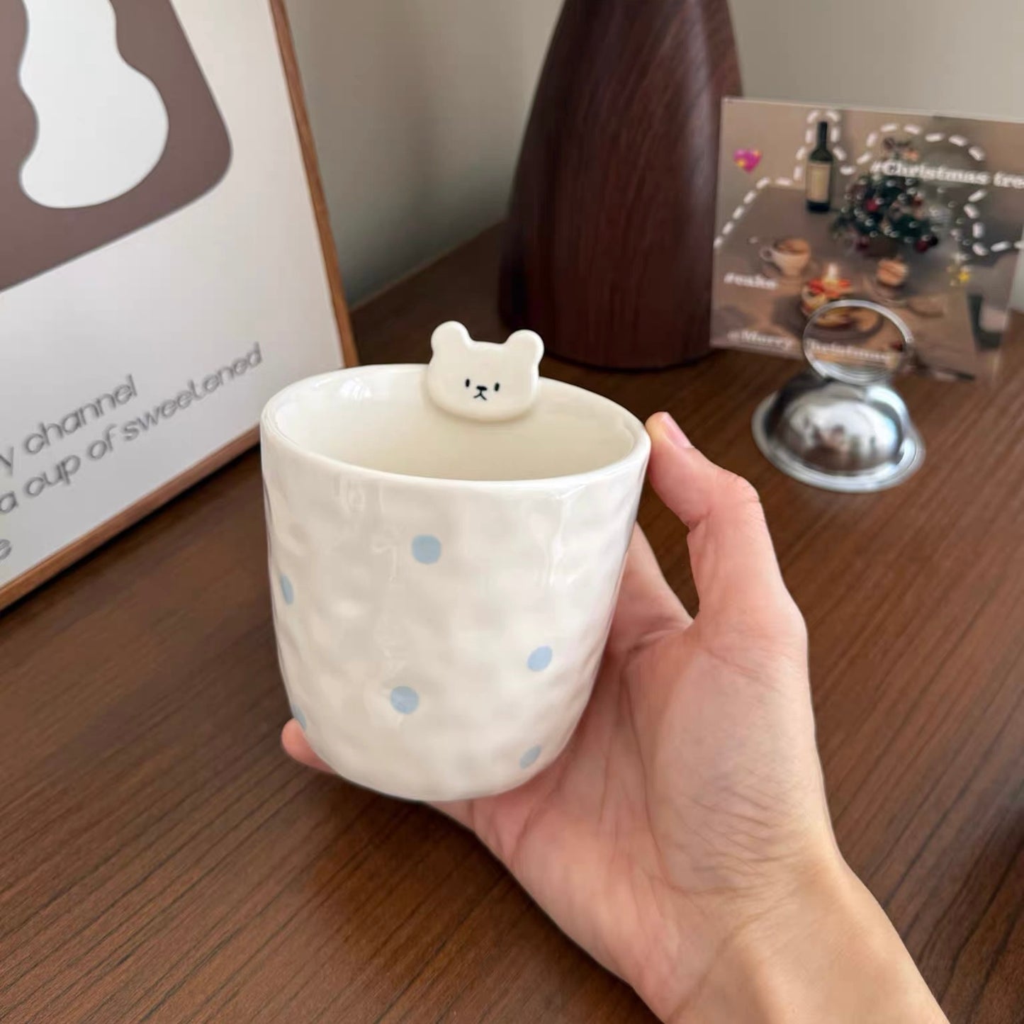 Cute Bear Embossed Ceramic Mug