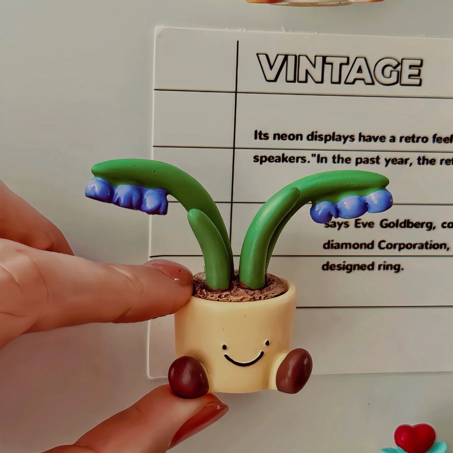 Cute Smiley Flower Pot Fridge Magnet