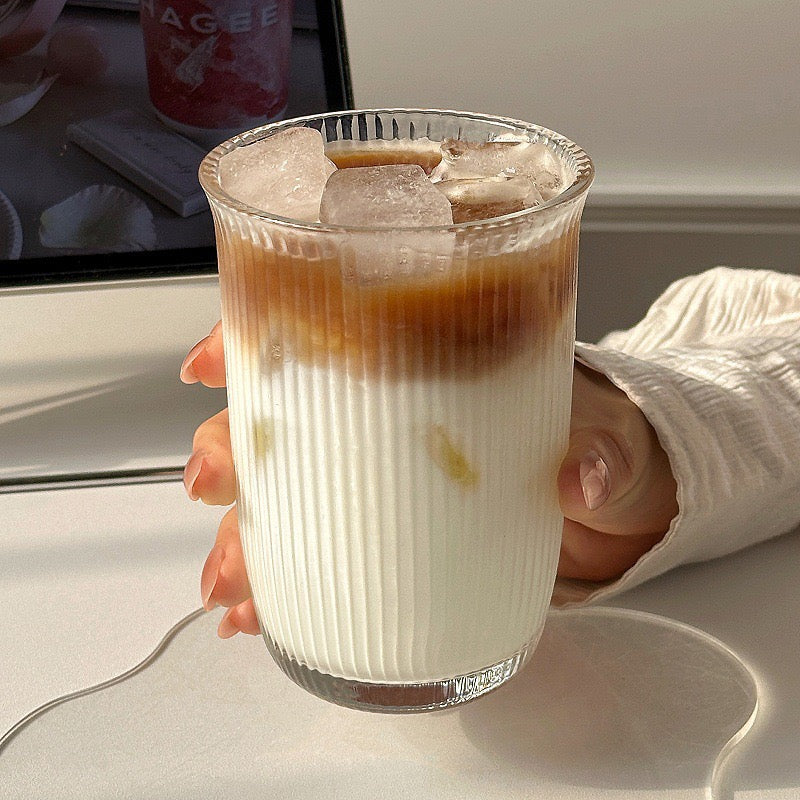 Rolled Rim Clear Glass Cup