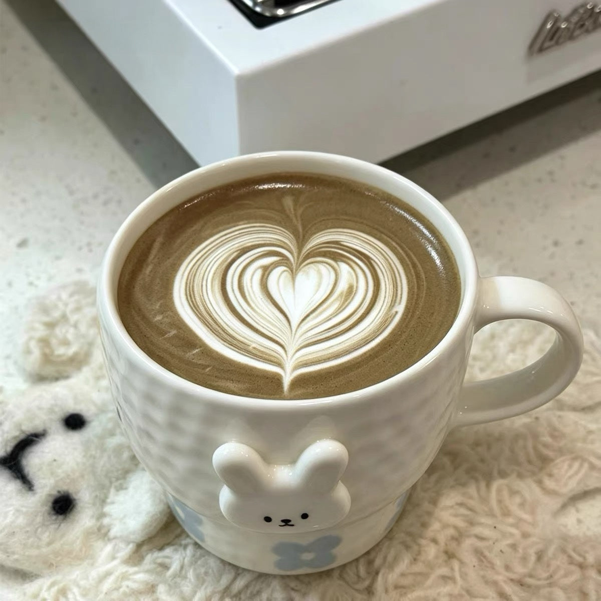 Cute Bunny Embossed Ceramic Mug