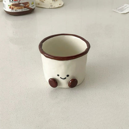 Smiley Bean Ceramic Coffee Cup